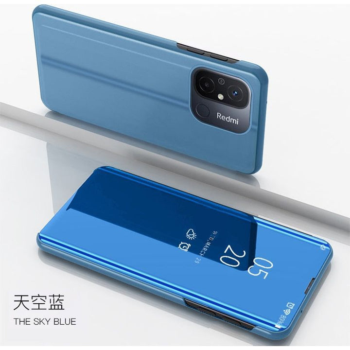 Xiaomi Redmi 12C Case Smart Mirror View Magnetic Flip Leather Stand Phone Case For Xiaomi Redmi 12C 12 C Redmi12C Back Cover - Jointcorp