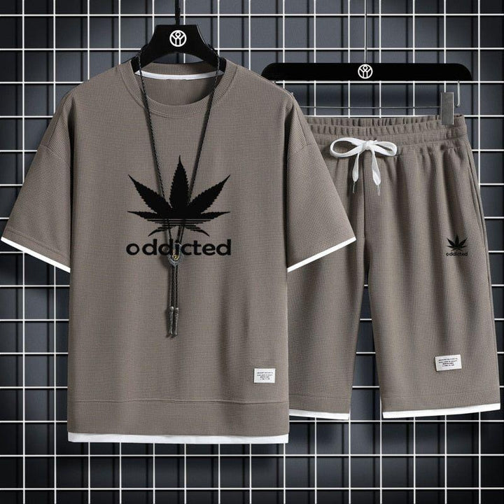 Men's Sportswear Linen Fabric T-shirt and Shorts Two Piece Set - Jointcorp