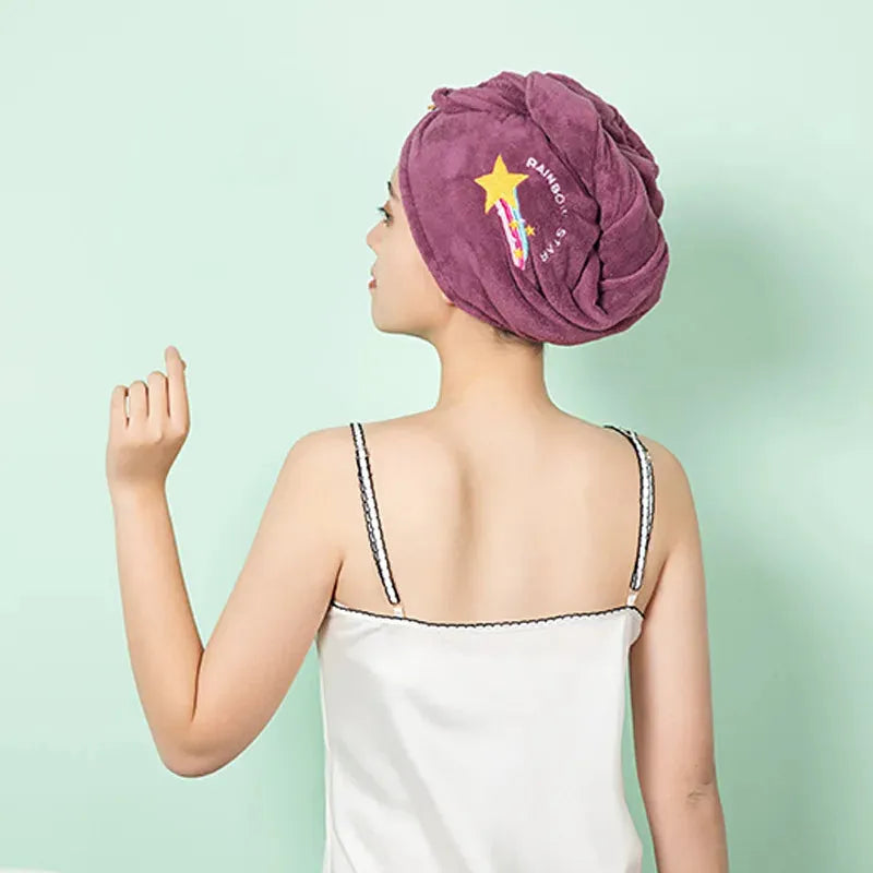 Women Girl's Hair Drying Hat Quick-dry Hair Towel Cap Hat Bath Hat Microfiber Solid Towel Shower Cap Single Turban Hair Cap 1pc