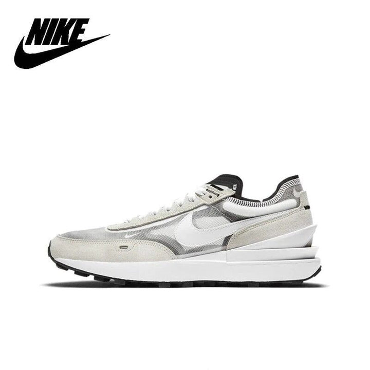 Original New Arrival Nike Waffle One Men's Running Shoes Wear Resistant Shock Absorption Breathable Gray White Sneakers DA7995