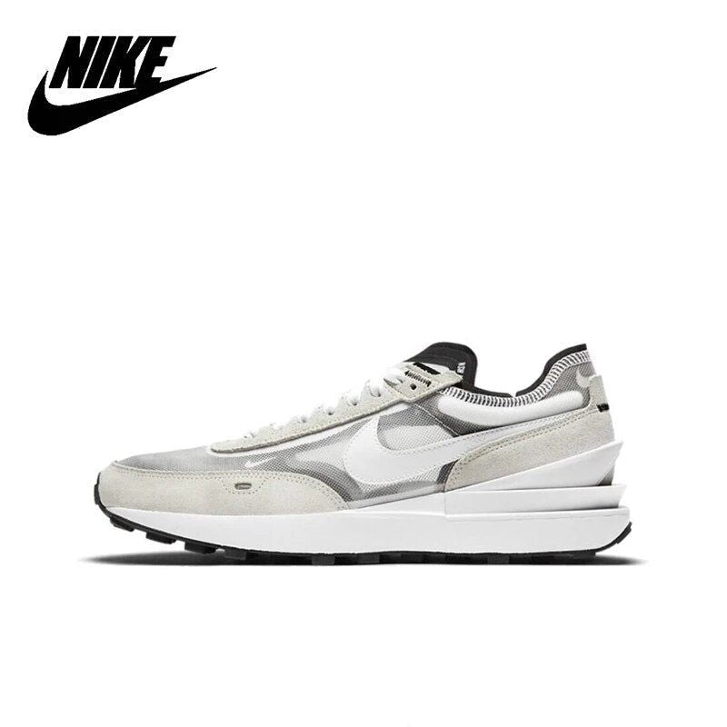 Original New Arrival Nike Waffle One Men's Running Shoes Wear Resistant Shock Absorption Breathable Gray White Sneakers DA7995