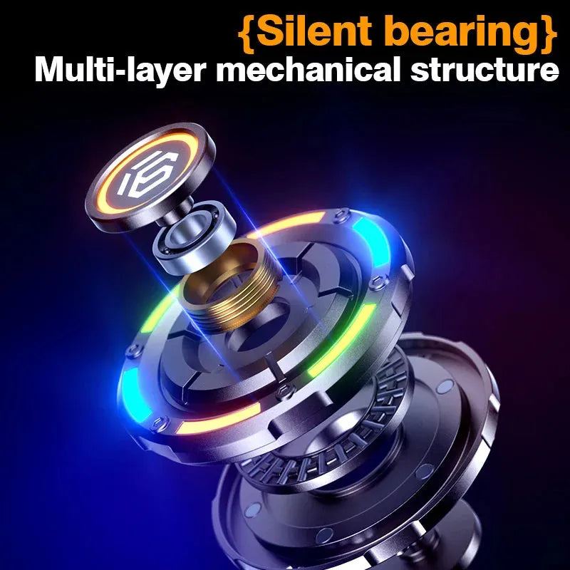 YIJOO 3in1 EDC Metal Pushing Card Hand Spinner Papa Coin Adults Creative Fidget Toys For Men 2024 New Stress Reliever Gifts