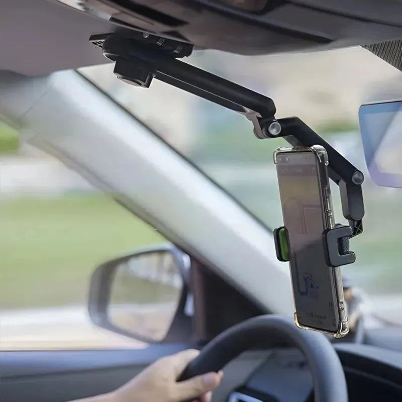 Car Sun Visor Mobile Phone Holder Multifunction Rotatable 1080 ° Retractable Applicable To All Mobile Phones