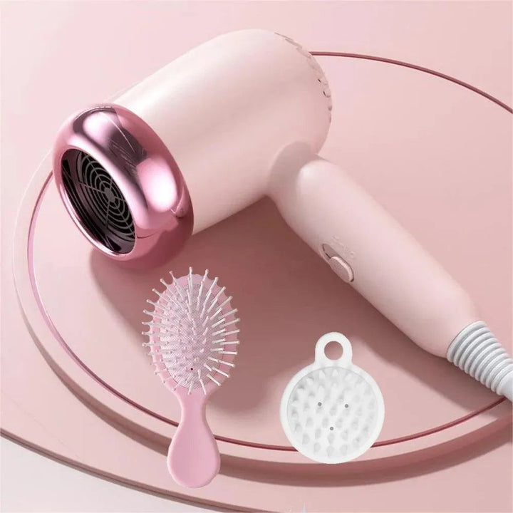 Donut Ion Hair Dryer,With Cold And Hot Air For Hair Care Without Damaging Hair,Equipped with Air Cushion Comb and Shampoo Brush