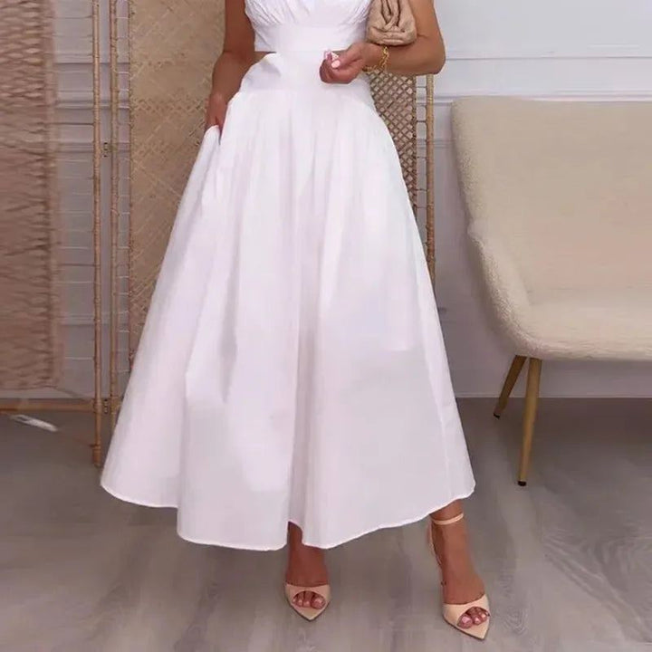 Women Maxi Dress Sleeveless Round Neck