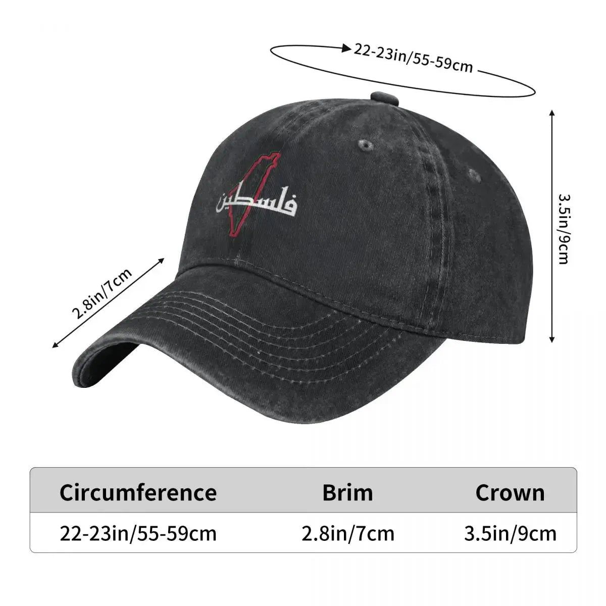 Palestine Map Baseball Cap Tennis Skate High Quality Hip Hop Hats Unisex Men Casual Sunshade Baseball Caps