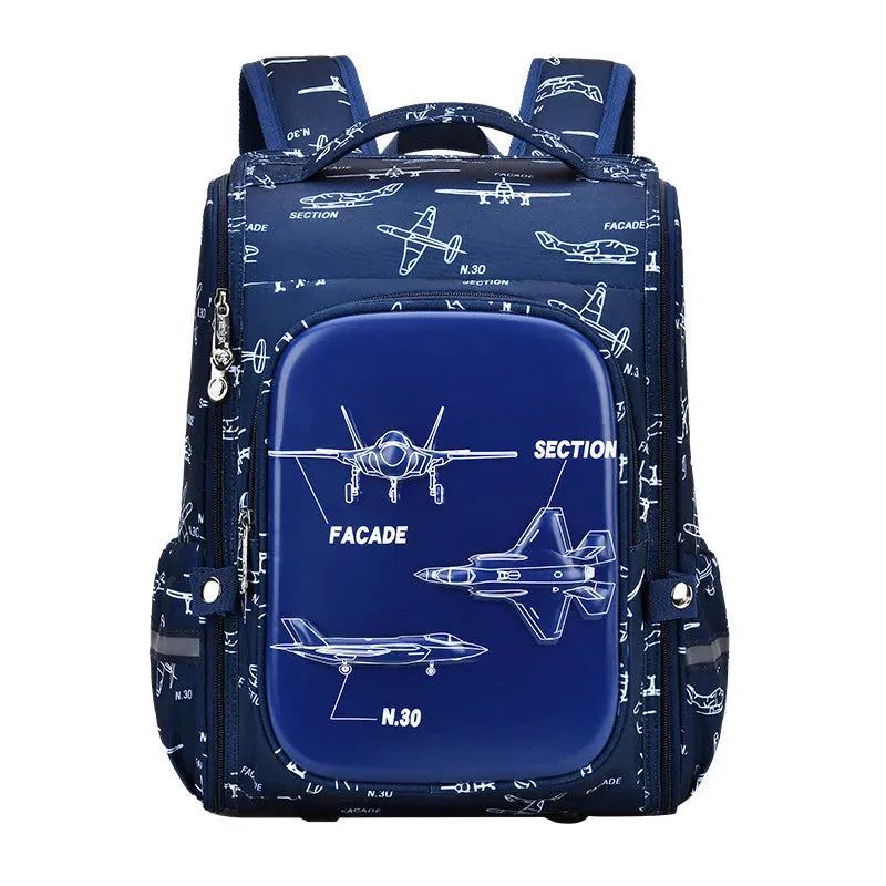 3D fighter jet printed boy backpack Integrated opening big capacity children school bags 2 sizes schoolbag suitable for ages 1-6