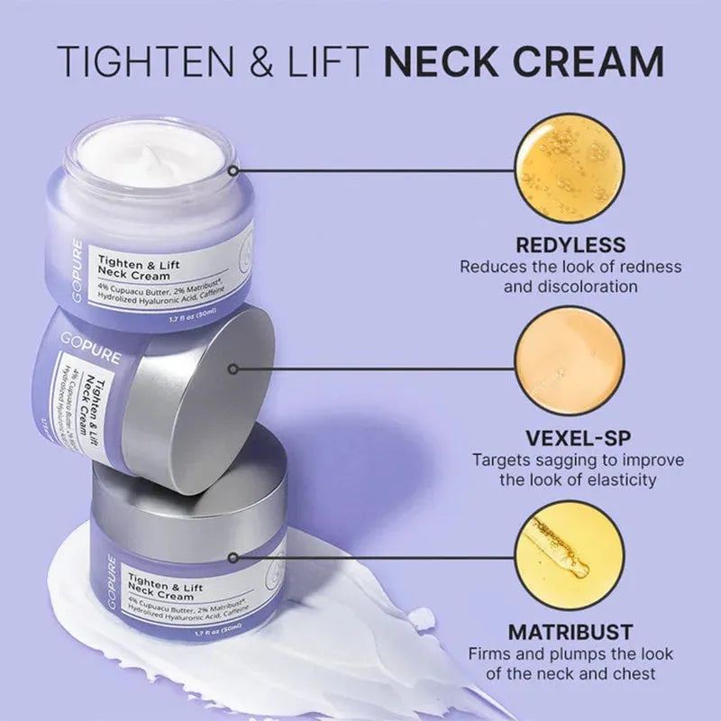 goPure Neck Firming Cream Anti-Aging Neck Cream for Tightening and Wrinkles Improve Dark Neck Skin Skincare 2024 Hot Selling