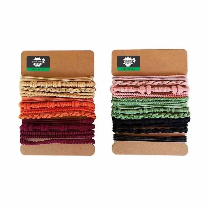 20pcs Boho Hair Ties For Women Braided Hair Rope Bracelet For Thick Hair Seamless Ponytail Holder Hair Accessories