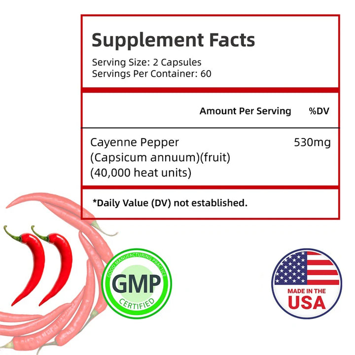 Cayenne Pepper - Joint and Heart Health, Pain Relief, Anti-aging