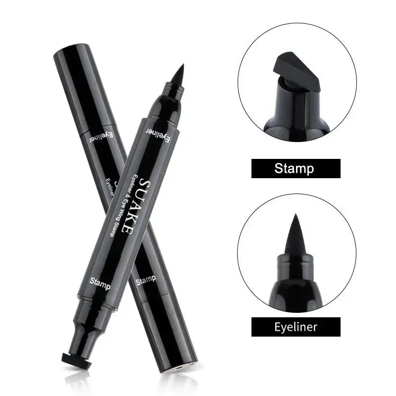 2 in 1 Wings Stamp Eyeliner Pen Double Head Seal Eyeliner Pen Lazy Man Two In One Wing Seal Eyeliner Liquid Pen Makeup Cosmetics