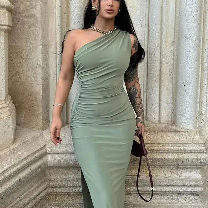 Summer Maxi Dress Women Sexy Split Fashion Sleeveless Backless Slim Dress Female Casual Streetwear Club Elegant Party Dresses