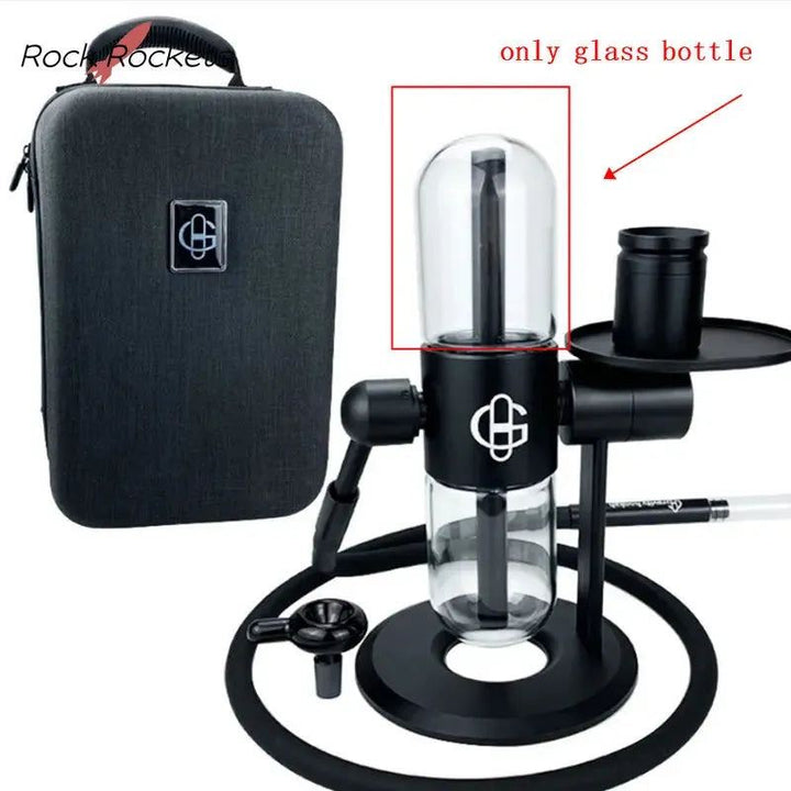 R&R Mini Gravity Hookah Kompact Glass Bottle 11cm High Replaceable Borosilicate Shisha Narguile Glass Cover Smoking Accessories