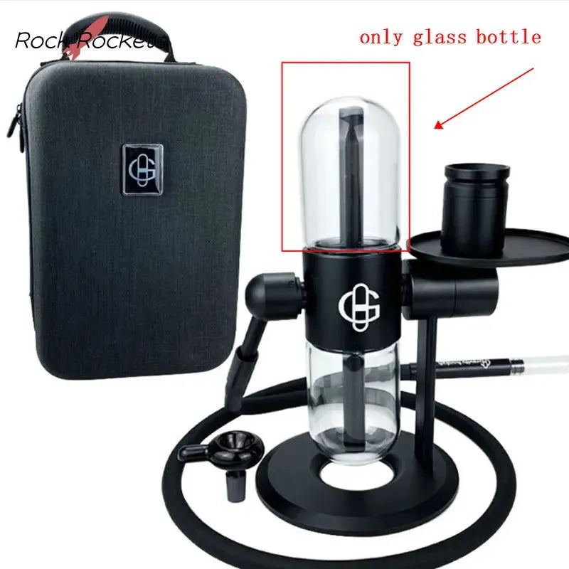 R&R Mini Gravity Hookah Kompact Glass Bottle 11cm High Replaceable Borosilicate Shisha Narguile Glass Cover Smoking Accessories