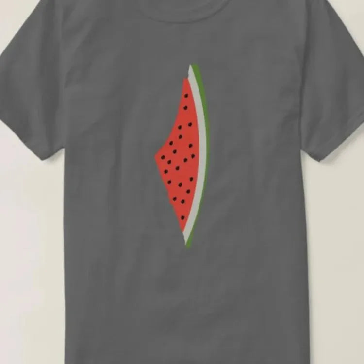 Palestine Watermelon Flag Map Men T-Shirt Short Sleeve Casual 100% Cotton T Shirt
