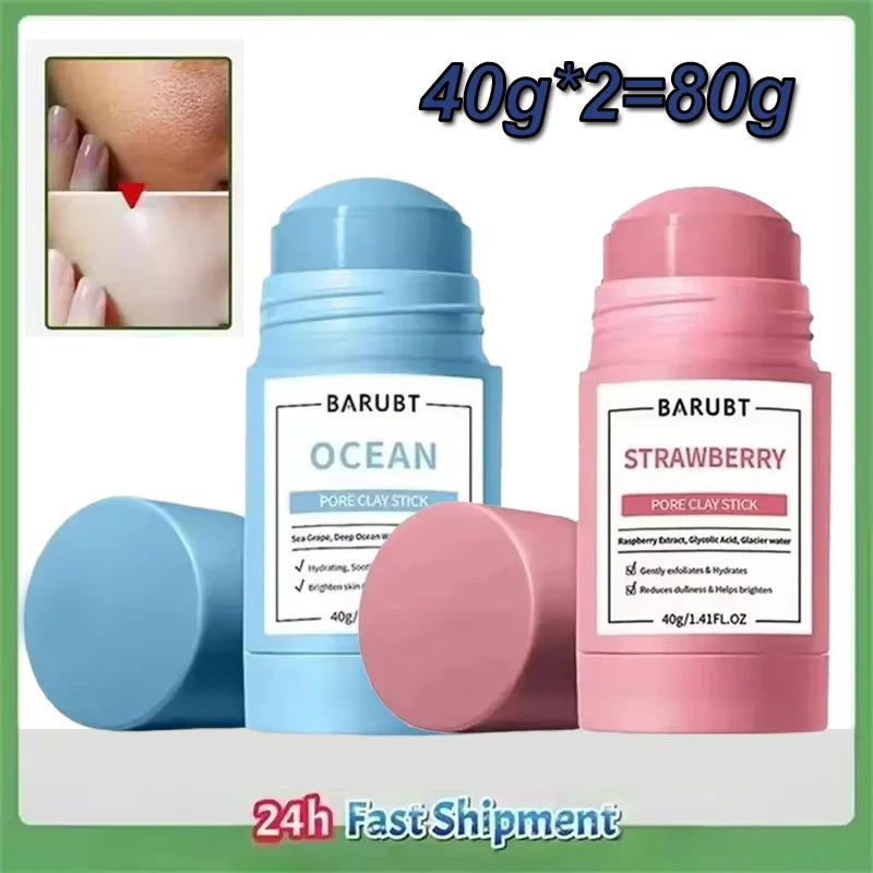 Spreadable Mud Face Mask Stick Hydrating Moisturizing Oil Control Exfoliating Deep Cleaning Pore Shrinking Solid Skin Care Mask