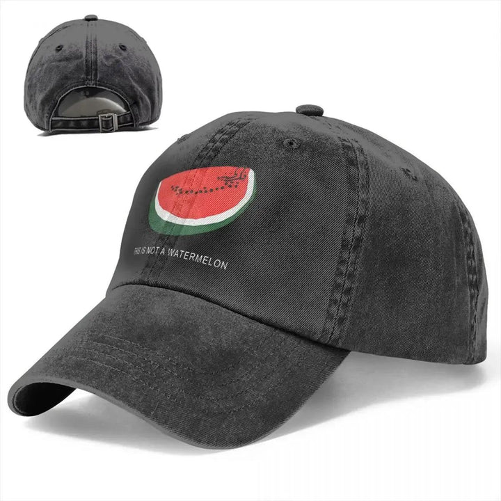 This Is Not A Watermelon Palestine Baseball Cap Fitted Retro Unisex Trucker Hat Sun-Proof Running Hippie Baseball Caps Gift