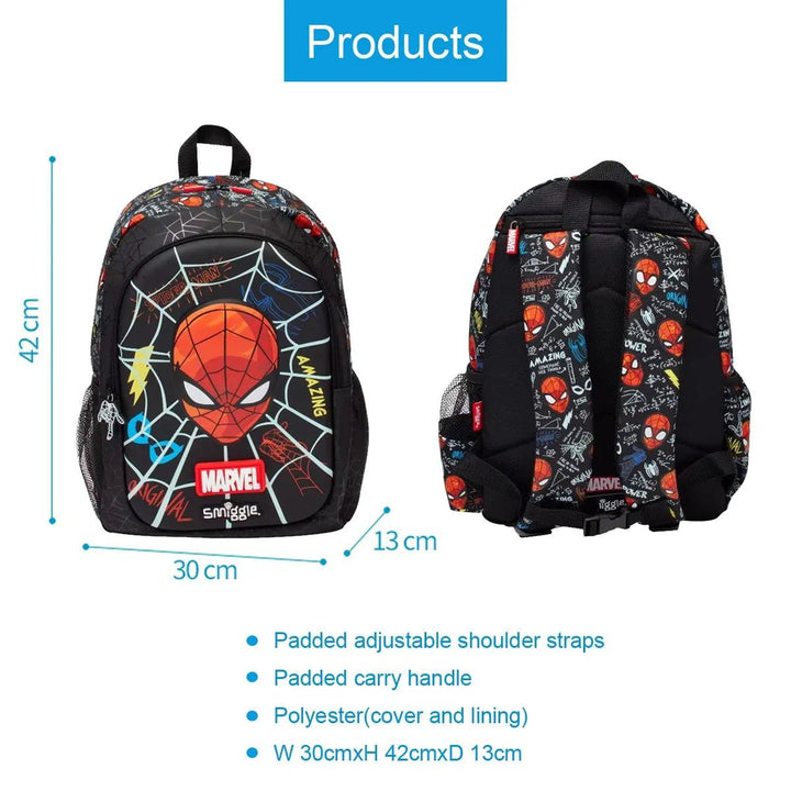 MINISO Marvel Children's Schoolbag Smiggle Backpack for Boy 7-16 years 16 inch Waterproof Student Lunch Bag Lovely Pencil Case