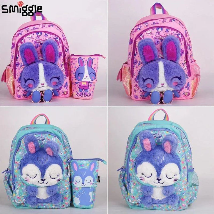 Genuine  Australian Smiggle Backpack With Purple Rabbit Shaped Children'S Stationery, Student Pencil Case, Backpack, Student Gif