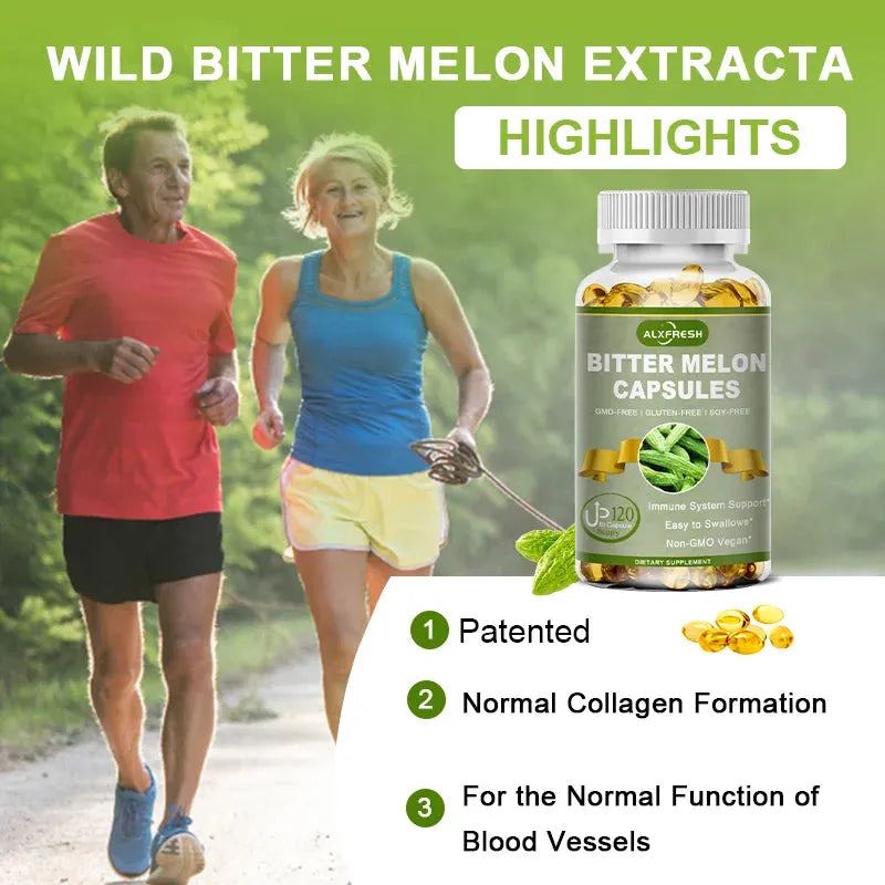 Alxfresh Bitter Melon 2500mg | Non-GMO Vegan Gluten-free | Health Nutrition Supplement for Adult Old People