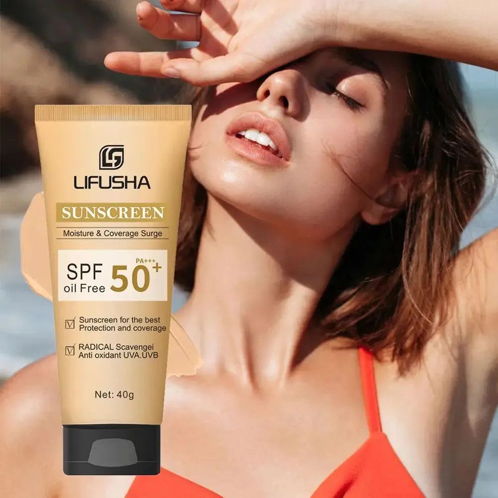 Sunscreen UV Isolate Moisturize Whitening Skin Care Ultraviolet SPF 50+,Makeup Lightweight Formula Sunscreen Cream