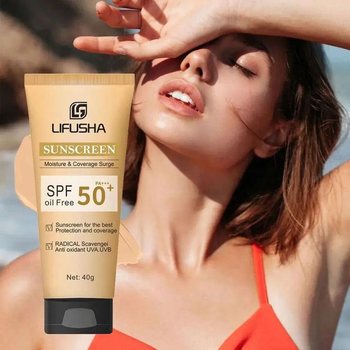 Sunscreen UV Isolate Moisturize Whitening Skin Care Ultraviolet SPF 50+,Makeup Lightweight Formula Sunscreen Cream