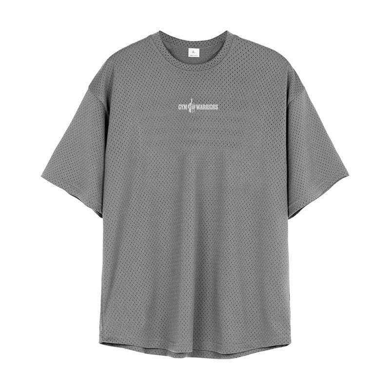 Mens Mesh Oversized Fashion Casual Quick Dry Sporting Tshirt Fitness Bodybuilding Gym Clothing - Jointcorp