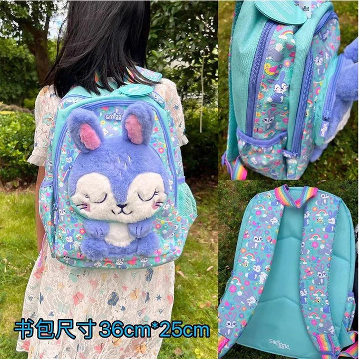 Genuine  Australian Smiggle Backpack With Purple Rabbit Shaped Children'S Stationery, Student Pencil Case, Backpack, Student Gif