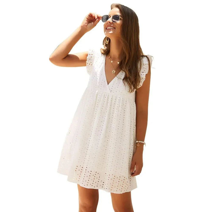 Sleeve Hollow Lace Dress