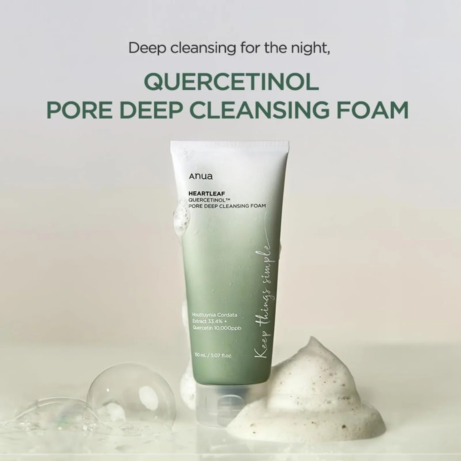 Quercetinol Pore Deep Cleansing  Foaming Facial Cleanser, 5.07 Fl Oz (150 Ml)