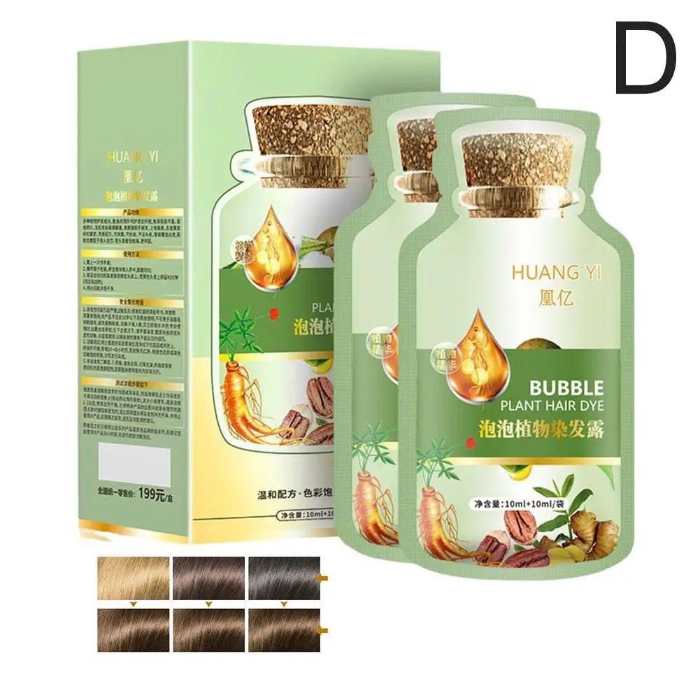 10pcs/Box Hair Dye Shampoo Natural Plant Bubble Hair Dye Long-lasting Hair Color Convenient And Effective Hair Coloring Shampoo