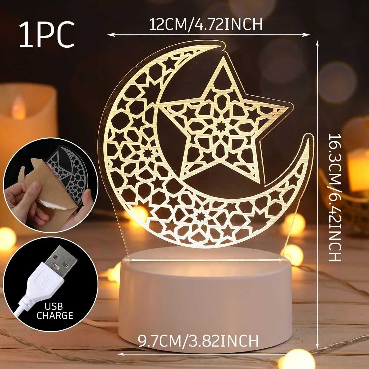 Ramadan Kareem Lights Eid Mubarak Table Lamps Ramadan Decoration For Home 2025 Islamic Muslim Party Decor Eid Al Adha Gifts