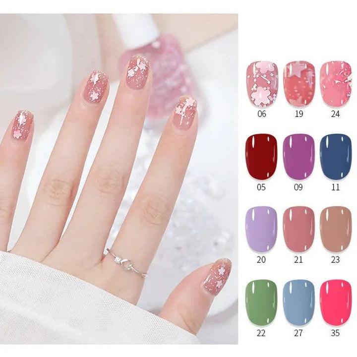 10ml Pink Water-based Nail Polish Long Lasting Tearable Quick Dry No Bake Semi-permanent Varnish DIY Fashion Manicure 40 Color