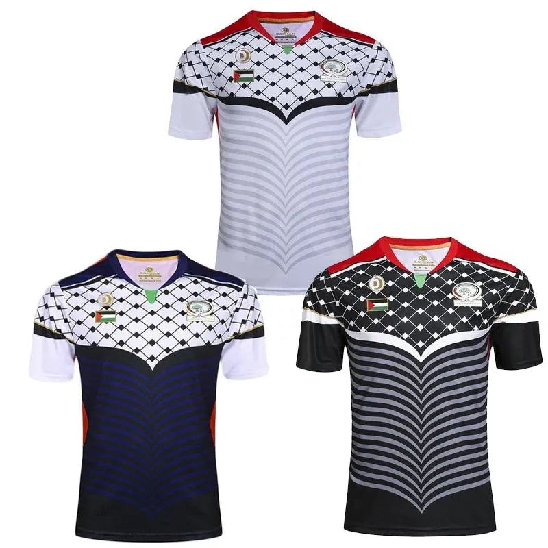 Palestine white and black shirt football shirt Palestine football shirt tracksuit men's T shirt Survetement