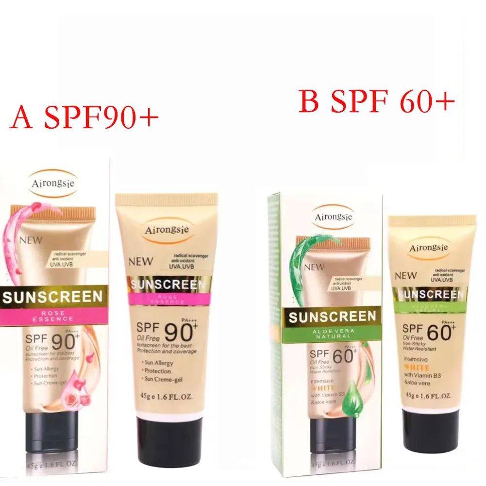 Spf 50+ Sunscreen  Spf 90+ Sun Protection Hydrating Moisturizing Skin Waterproof Sunblock Lotion Oil Control For Skin Care