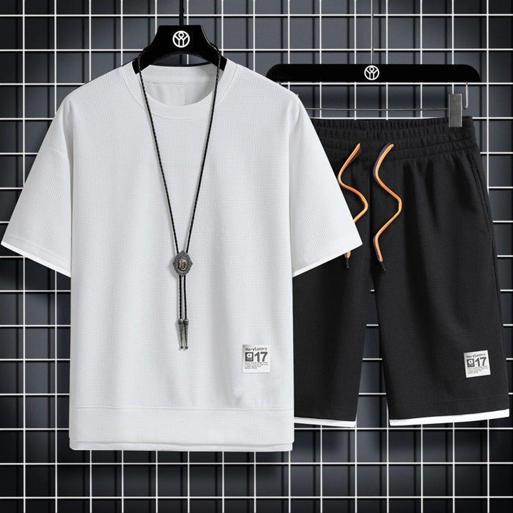 sport t shirt suits 2 piece matching sets outfit clothes for men - Jointcorp