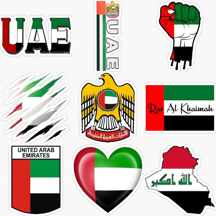 United Arab Emirates UAE Flag Emblem Sticker Laptop Motorcycle Bumper Wall Car Truck Bicycle Window Decal Assecories