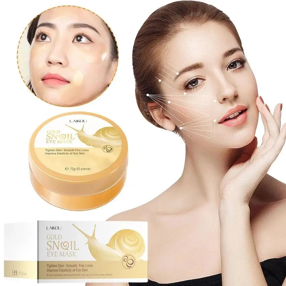 Golden Snail Eye Mask Wrinkles Remover Under Eye Patches Anti Dark Circles,Rejuvenating Treatment Refreshing Eye Care Products