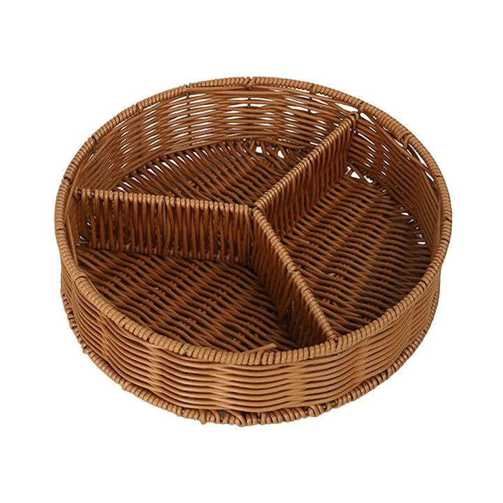 Imitation Rattan Bread Basket Round Fruit Baskets for Home Vegetables