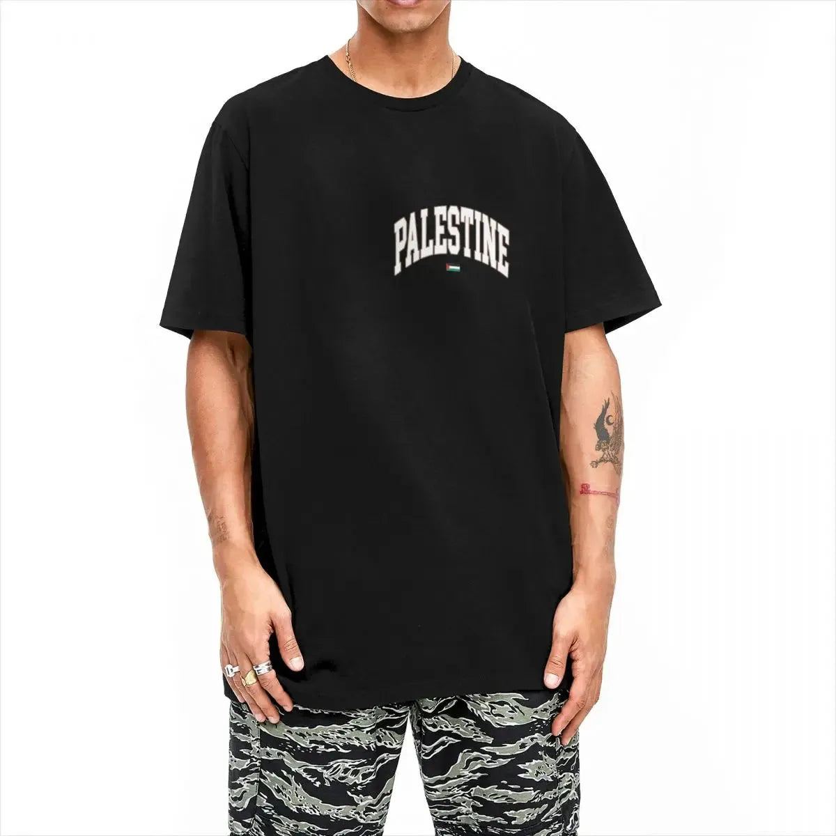 Palestinian Palestine Flag T Shirt Summer Y2K Retro T-Shirts Cotton Hippie Tee Shirt For Men Short Sleeve Casual Clothes