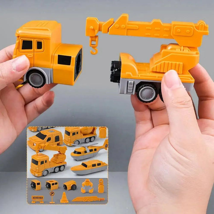 Magnetic Transform Engineering Car Assembled Toys With Construction Storage Play Construction Vehicles Kids' Box Vehicl Toy
