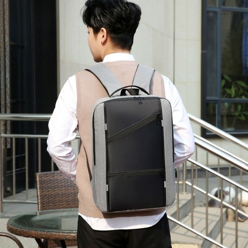 A 15.6-inch Unisex Multifunctional Large-capacity Waterproof Backpack Business Casual Usb Charging Duffel Bag