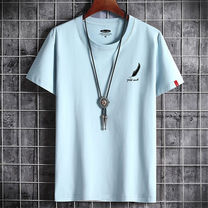 T-shirt Round neck printed Top Summer for men Short Sleeve Cotton Men's T-shirt Simple Fashion Top - Jointcorp