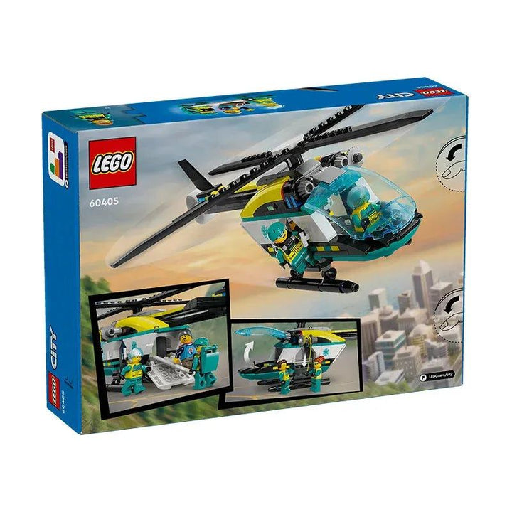 LEGO City 60405 Emergency Rescue Helicopter Male And Female Puzzle Block Assembly Toy