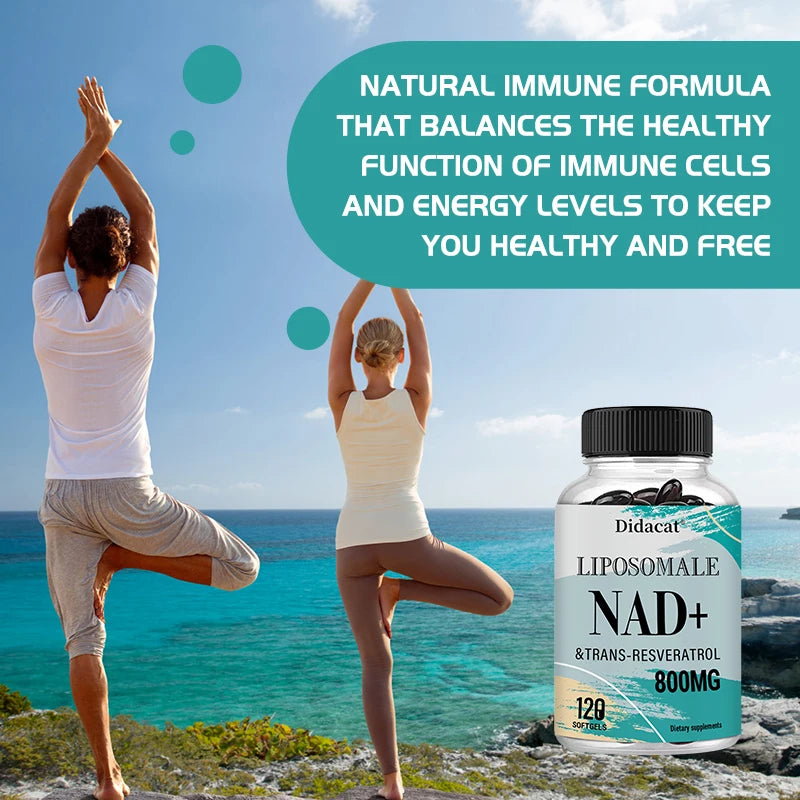 Liposomal NAD+ with Trans-Resveratrol Supplement - High Dose 800mg for Optimal Absorption - Supports Heart, Cell & Muscle Health