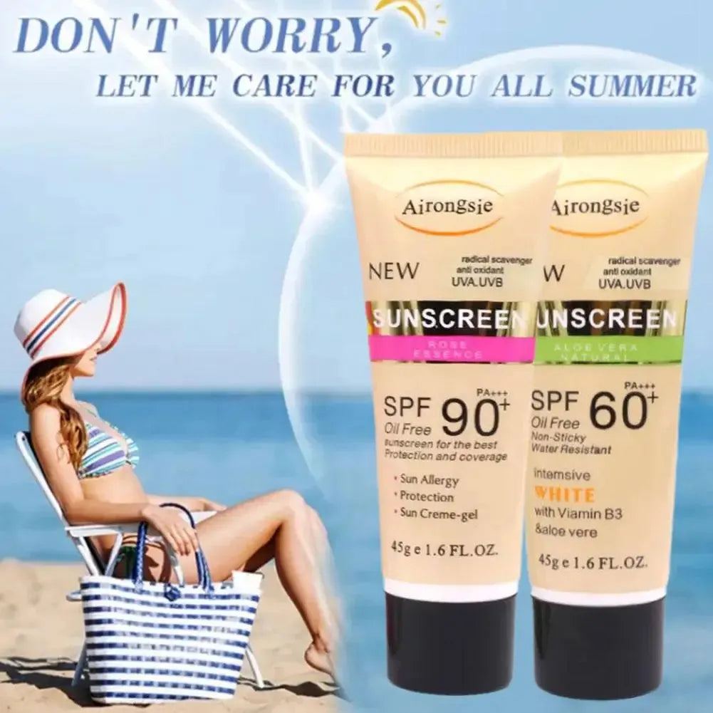 Spf 50+ Sunscreen  Spf 90+ Sun Protection Hydrating Moisturizing Skin Waterproof Sunblock Lotion Oil Control For Skin Care
