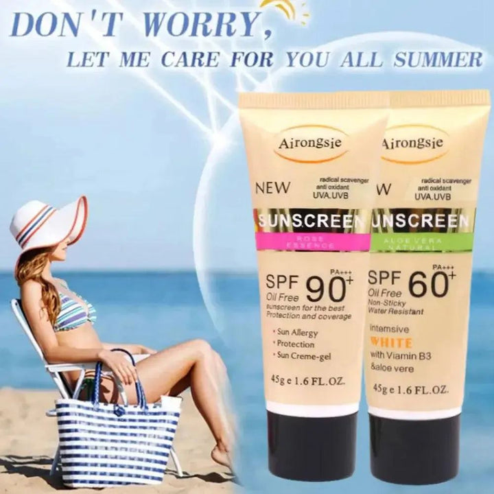 Spf 50+ Sunscreen  Spf 90+ Sun Protection Hydrating Moisturizing Skin Waterproof Sunblock Lotion Oil Control For Skin Care