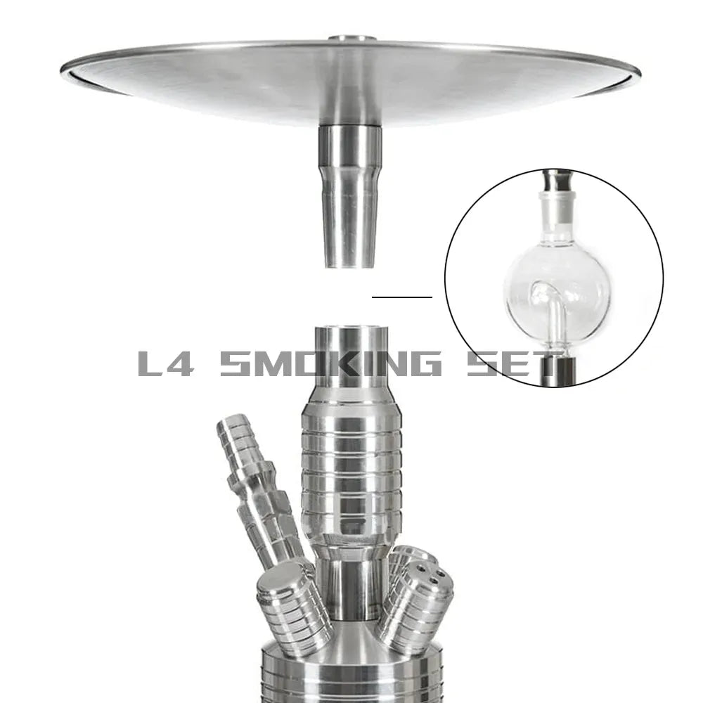 Stainless steel hookah pot Dschinni Arab hookah bar KTV with four tubes of light