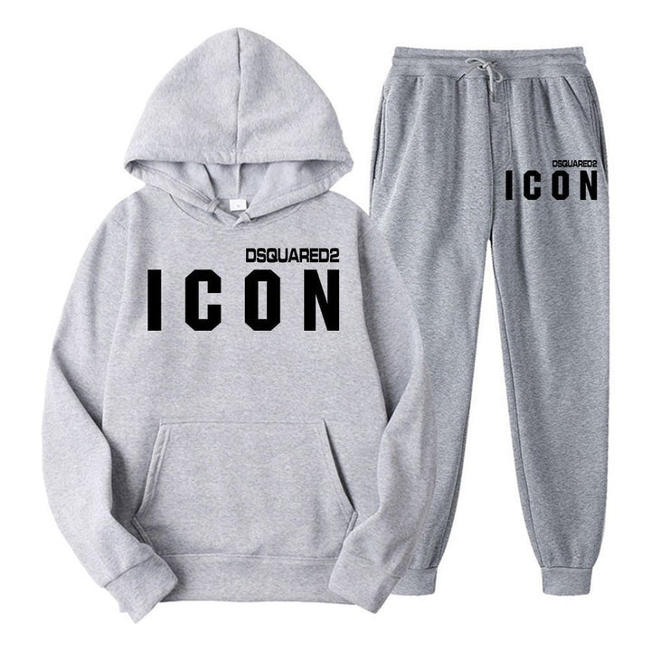 Men's Hoodie Solid Color Printing Men's Hoodie Set Leisure Fashion Men's Tracksuit Hooded Sportswear - Jointcorp