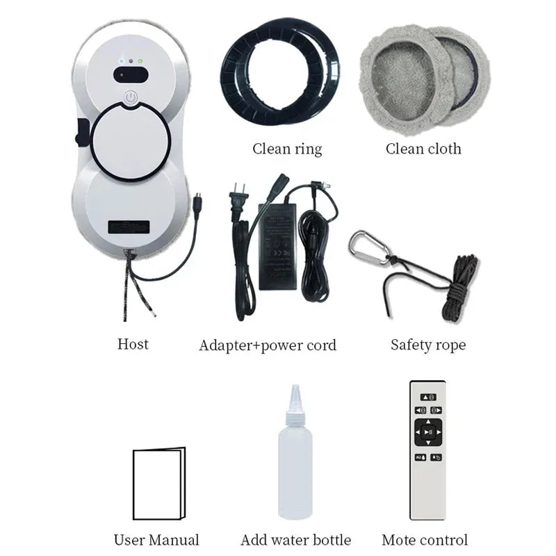 Water spray window cleaning robot intelligent high-rise double-sided brushless motor glass cleaner spray type